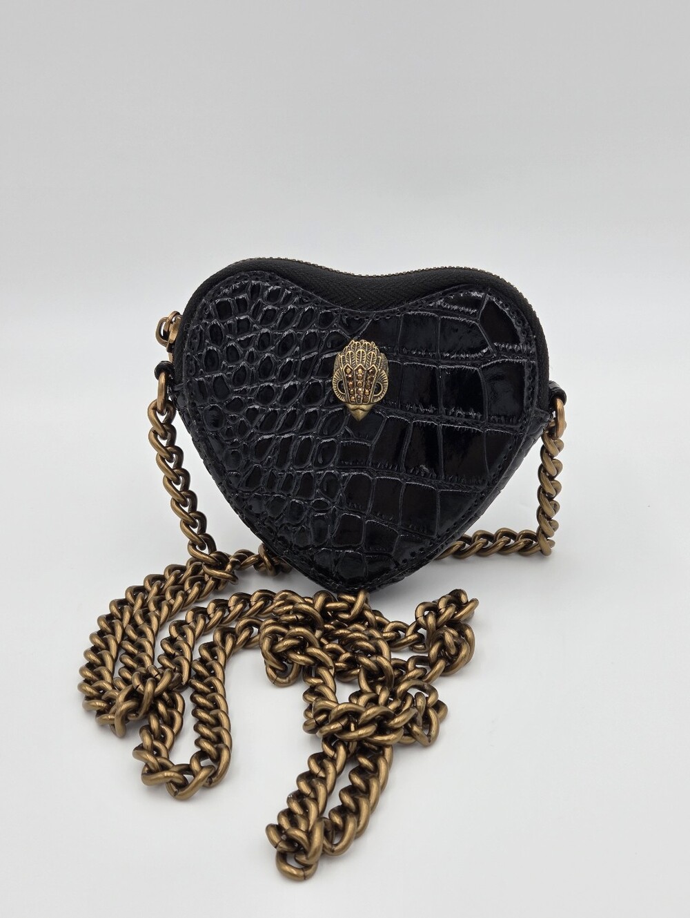 Kurt Geiger Kensington Micro Croc Heart Crossbody